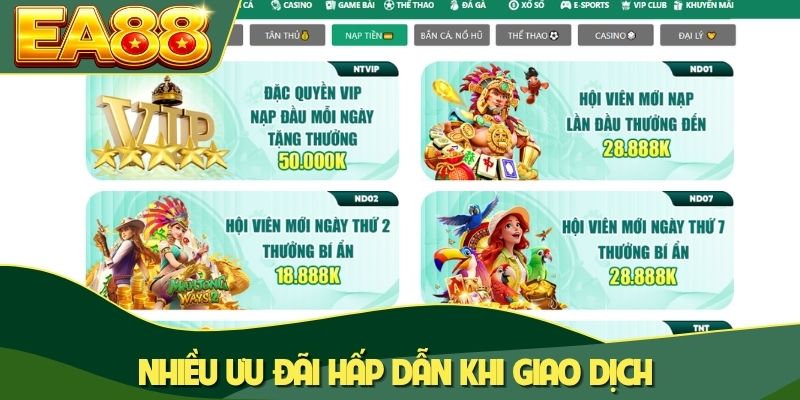 Nhiều ưu đãi hấp dẫn khi giao dịch