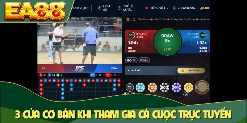 3 cửa cơ bản khi tham gia cá cược trực tuyến
